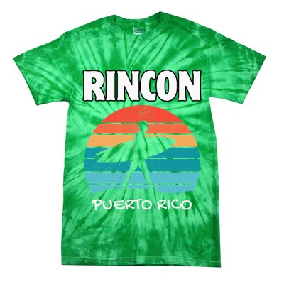 Rincon Puerto Rico Surf Retro Sunset Surfing Travel Tie-Dye T-Shirt