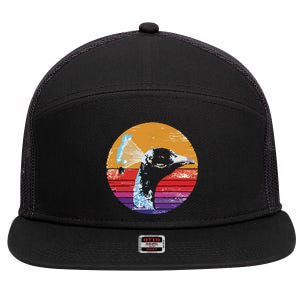 Retro Peacock 7 Panel Mesh Trucker Snapback Hat