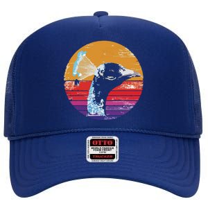 Retro Peacock High Crown Mesh Back Trucker Hat