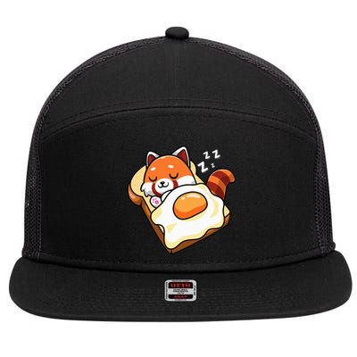 Red Panda 7 Panel Mesh Trucker Snapback Hat