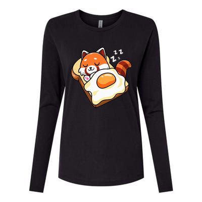 Red Panda Womens Cotton Relaxed Long Sleeve T-Shirt