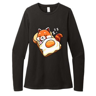 Red Panda Womens CVC Long Sleeve Shirt