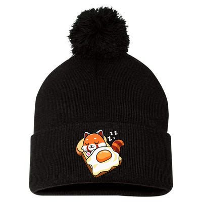 Red Panda Pom Pom 12in Knit Beanie