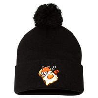 Red Panda Pom Pom 12in Knit Beanie