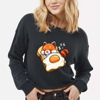 Red Panda Cropped Pullover Crew