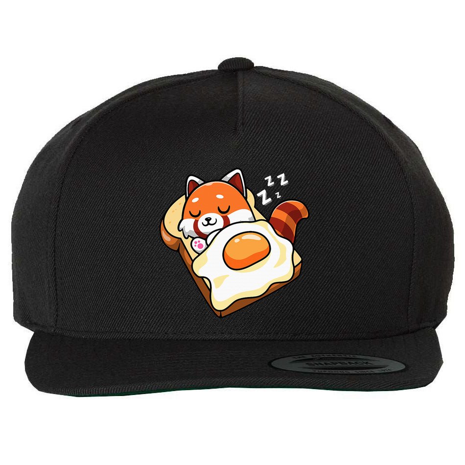 Red Panda Wool Snapback Cap