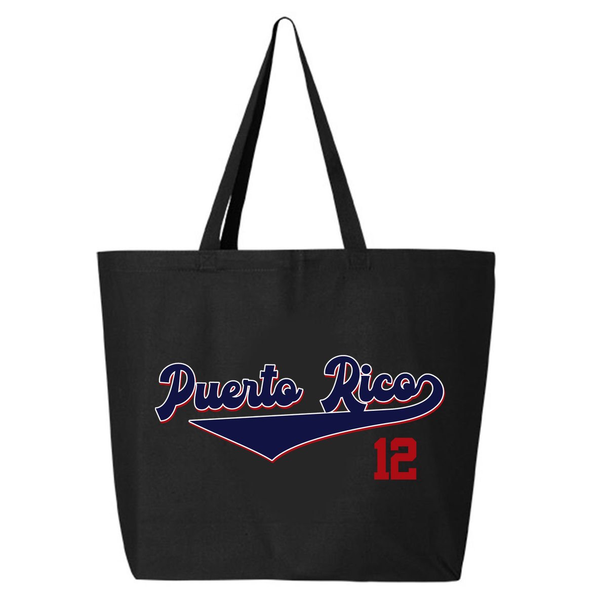 Retro Puerto Rico Beisbol Jersey Boricua Baseball 12 25L Jumbo Tote