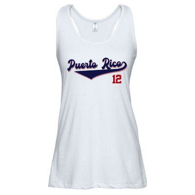 Retro Puerto Rico Beisbol Jersey Boricua Baseball 12 Ladies Essential Flowy Tank