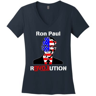 Ron Paul Revolution Women's V-Neck T-Shirt