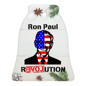 Ron Paul Revolution Ceramic Bell Ornament