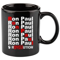 Ron Paul Revolution Word 11oz C Handle Ceramic Mug