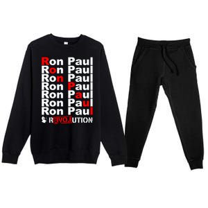 Ron Paul Revolution Word Premium Crewneck Sweatsuit Set