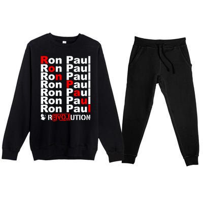 Ron Paul Revolution Word Premium Crewneck Sweatsuit Set