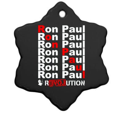 Ron Paul Revolution Word Ceramic Star Ornament