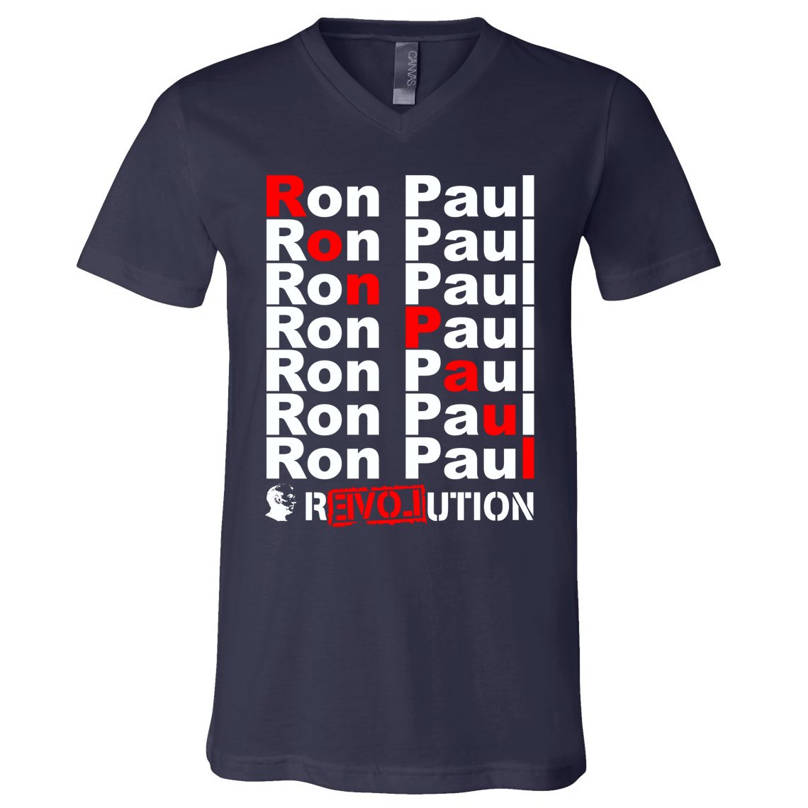 Ron Paul Revolution Word V-Neck T-Shirt