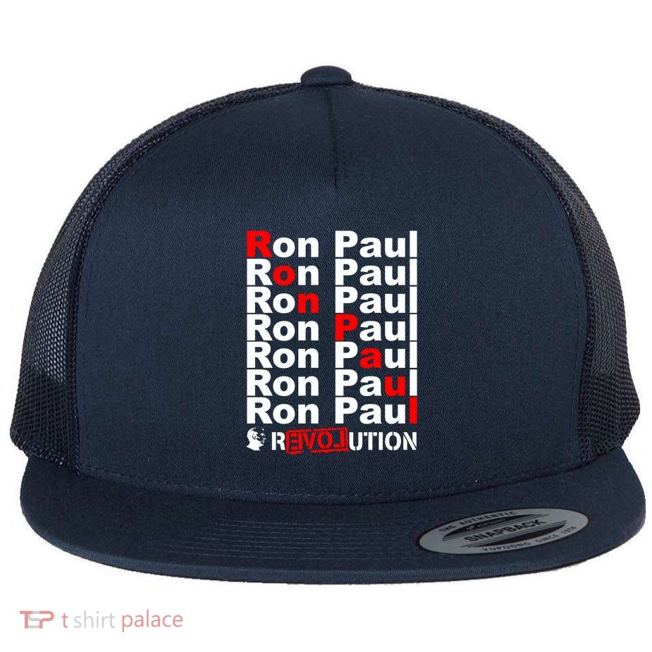 Ron Paul Revolution Word Flat Bill Trucker Hat