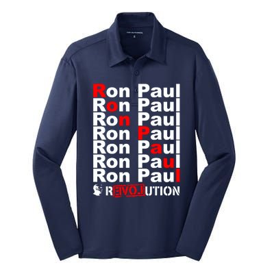 Ron Paul Revolution Word Silk Touch Performance Long Sleeve Polo