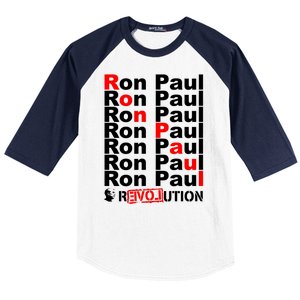 Ron Paul Revolution Word Baseball Sleeve Shirt