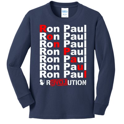 Ron Paul Revolution Word Kids Long Sleeve Shirt