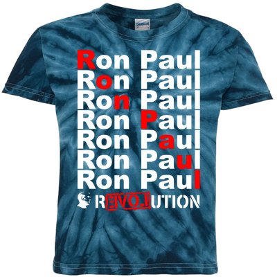 Ron Paul Revolution Word Kids Tie-Dye T-Shirt