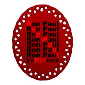 Ron Paul Revolution Word Ceramic Oval Ornament