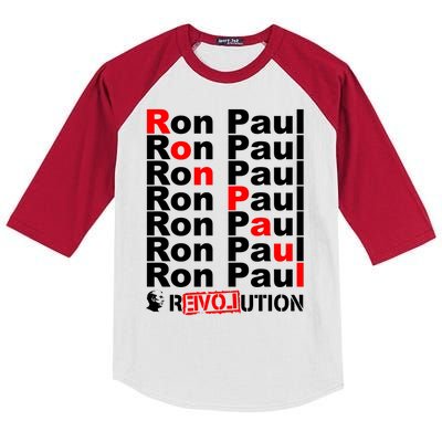 Ron Paul Revolution Word Kids Colorblock Raglan Jersey