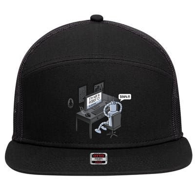 Robot Problems 7 Panel Mesh Trucker Snapback Hat