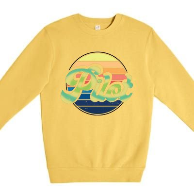 Retro Pilot Premium Crewneck Sweatshirt