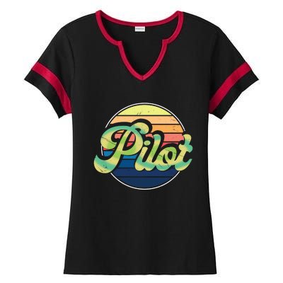 Retro Pilot Ladies Halftime Notch Neck Tee