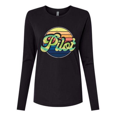 Retro Pilot Womens Cotton Relaxed Long Sleeve T-Shirt