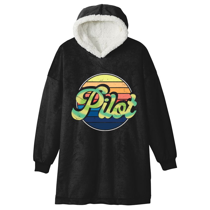 Retro Pilot Hooded Wearable Blanket