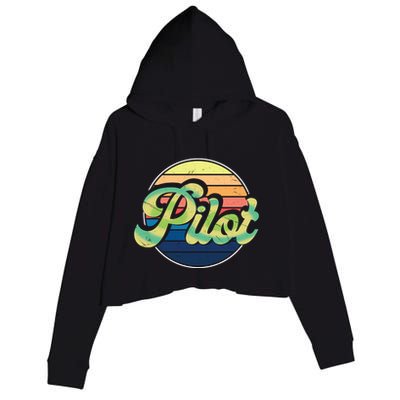 Retro Pilot Crop Fleece Hoodie