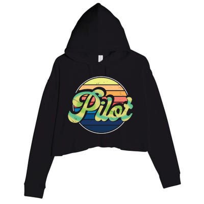 Retro Pilot Crop Fleece Hoodie