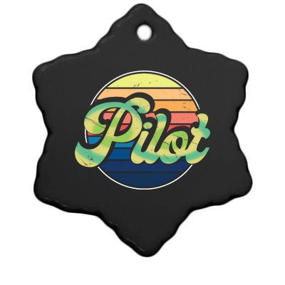 Retro Pilot Ceramic Star Ornament