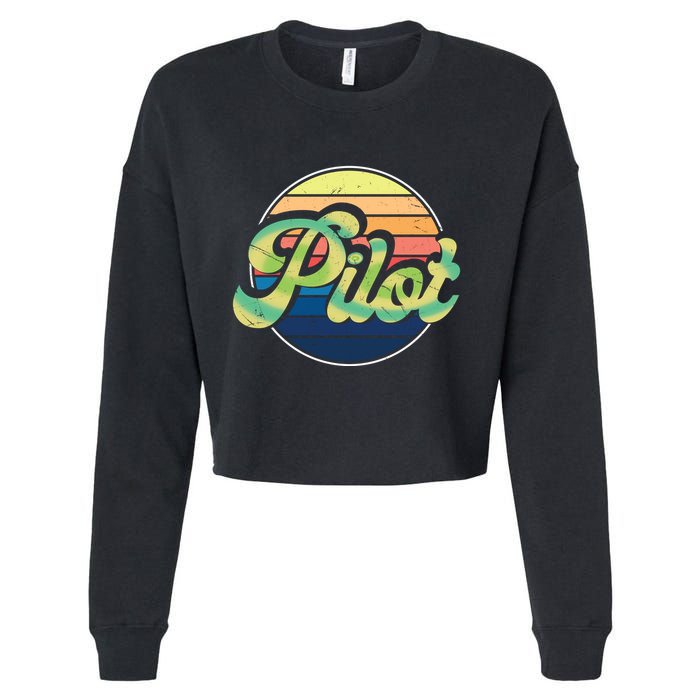 Retro Pilot Cropped Pullover Crew