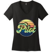 Retro Pilot Women's V-Neck T-Shirt