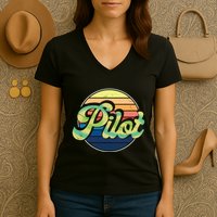 Retro Pilot Women's V-Neck T-Shirt