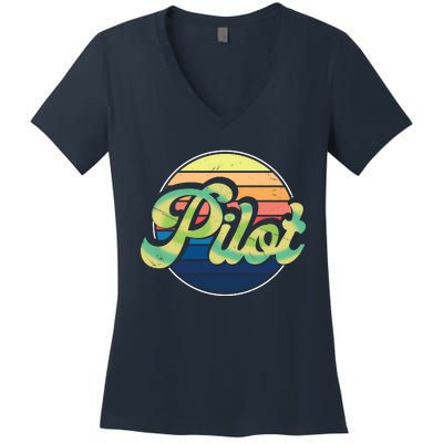 Retro Pilot Women's V-Neck T-Shirt