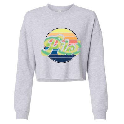 Retro Pilot Cropped Pullover Crew