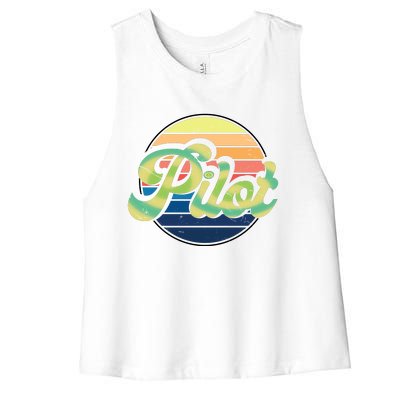 Retro Pilot Women's Racerback Cropped Tank