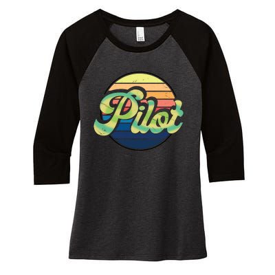 Retro Pilot Women's Tri-Blend 3/4-Sleeve Raglan Shirt