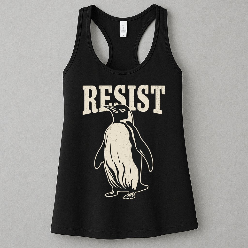 Resist Penguin Womens Tank Top