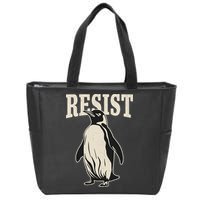 Resist Penguin Zip Tote Bag