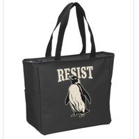 Resist Penguin Zip Tote Bag