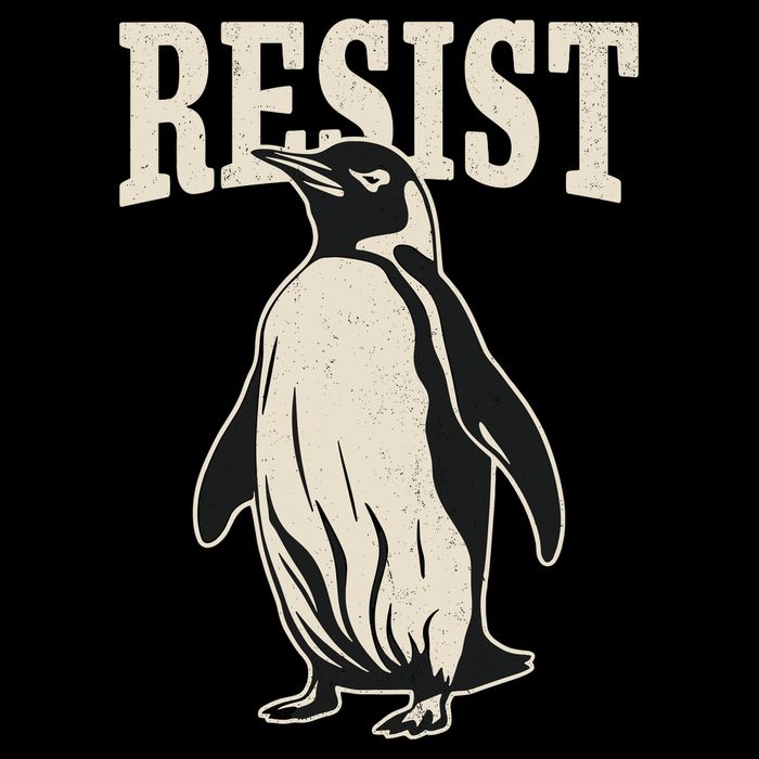 Resist Penguin Zip Tote Bag