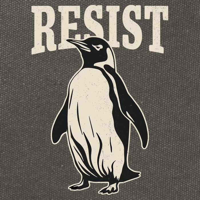 Resist Penguin Cotton Canvas Backpack