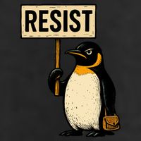 Resist Penguin 7 Panel Mesh Trucker Snapback Hat