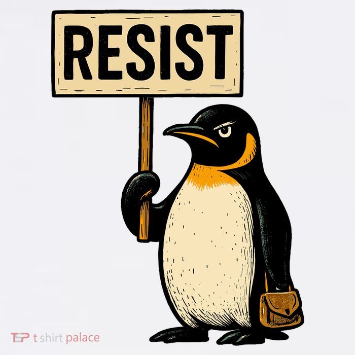 Resist Penguin Button