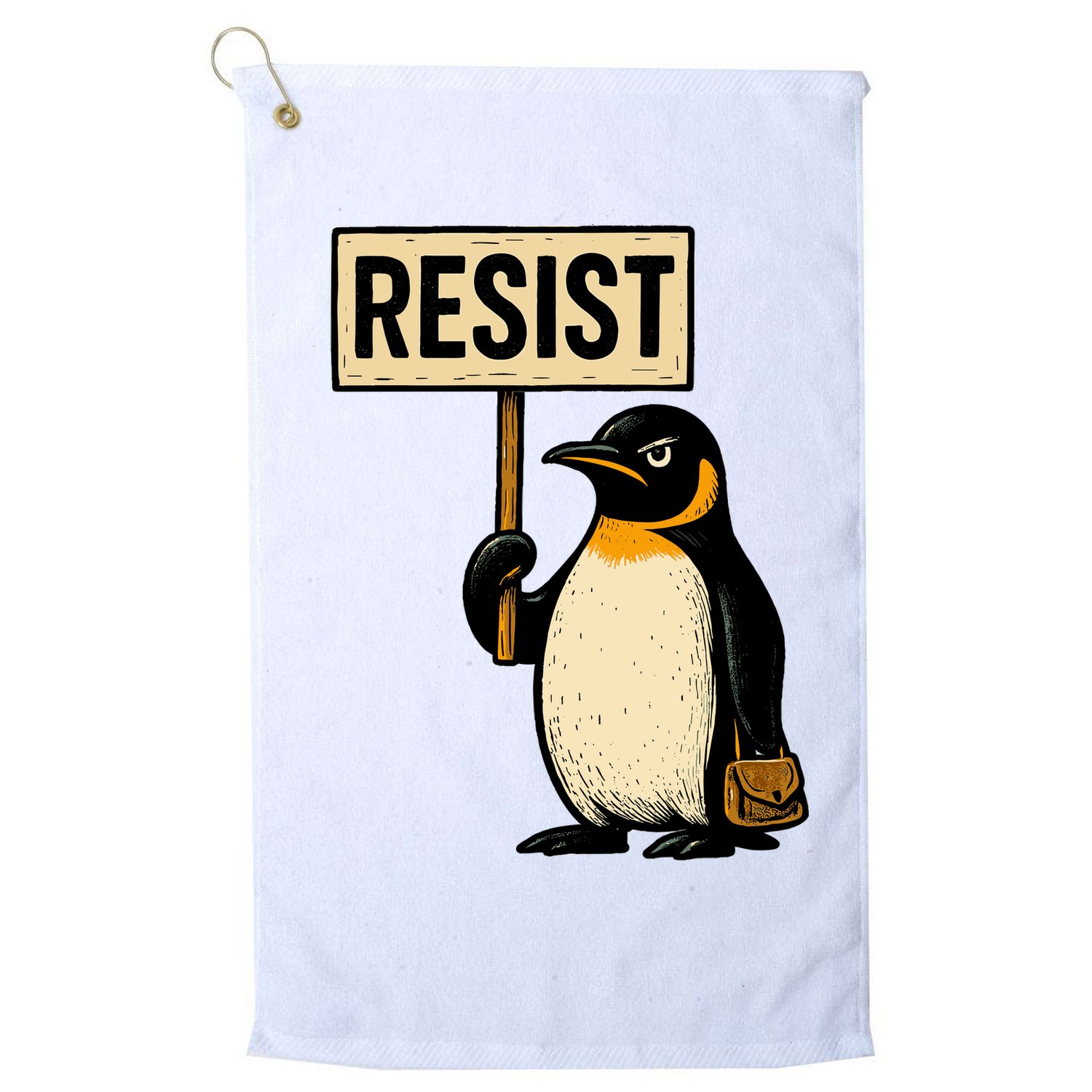 Resist Penguin Golf Towel