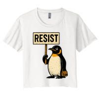 Resist Penguin Women's Crop Top Tee
